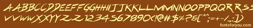 Hakturusexpandital Font – Yellow Fonts on Brown Background