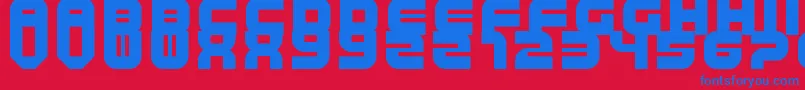 TripTrap Font – Blue Fonts on Red Background