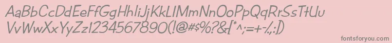 フォントCacFuturaCasualMed.Italic – ピンクの背景に灰色の文字