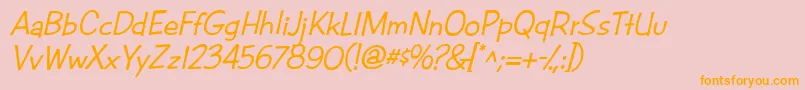 CacFuturaCasualMed.Italic Font – Orange Fonts on Pink Background