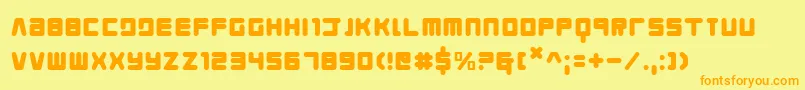 Fonte Youngtechs – fontes laranjas em um fundo amarelo