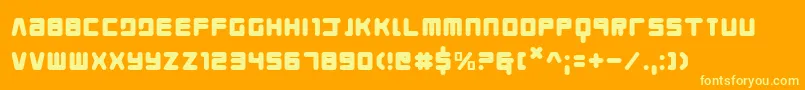 フォントYoungtechs – オレンジの背景に黄色の文字