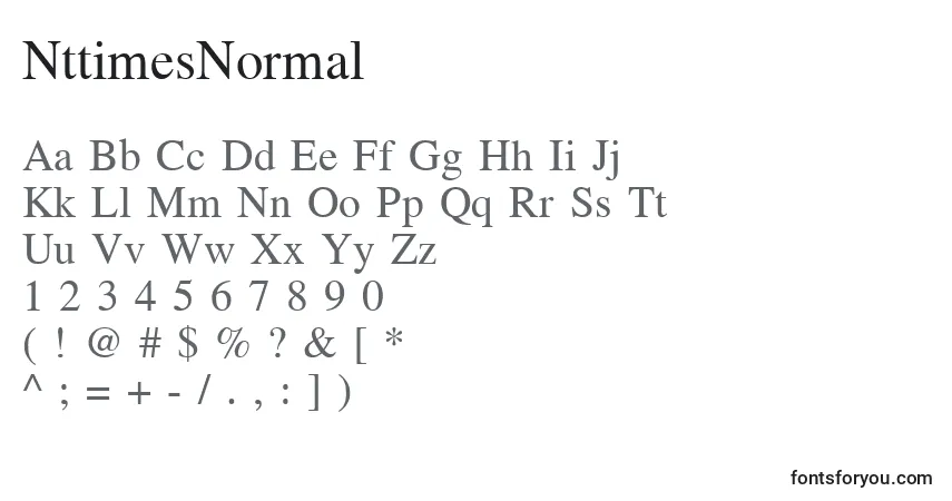 Schriftart NttimesNormal – Alphabet, Zahlen, spezielle Symbole