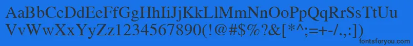 NttimesNormal-Schriftart – Schwarze Schriften auf blauem Hintergrund