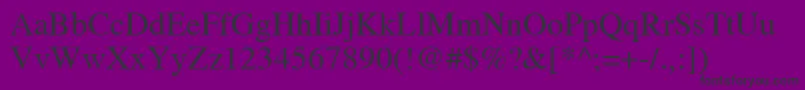 NttimesNormal-fontti – mustat fontit violetilla taustalla