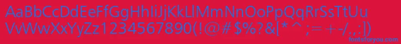 Humanist777LightBt Font – Blue Fonts on Red Background