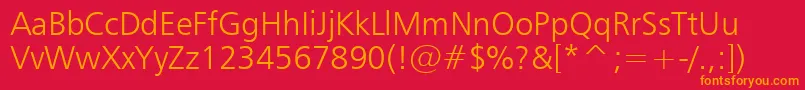 Humanist777LightBt Font – Orange Fonts on Red Background