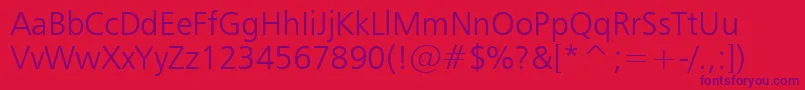 Humanist777LightBt Font – Purple Fonts on Red Background