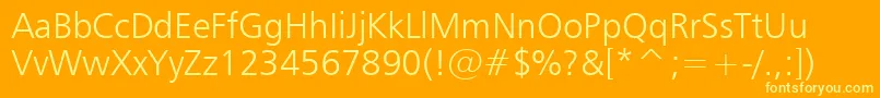 More about Humanist777LightBt Font Humanist777LightBt Font – Yellow Fonts on Orange Background