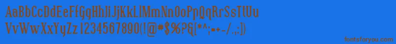 Czcionka SfcovingtoncondBold – brązowe czcionki na niebieskim tle