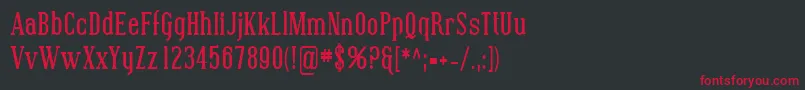 SfcovingtoncondBold-Schriftart – Rote Schriften auf schwarzem Hintergrund