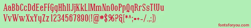 SfcovingtoncondBold Font – Red Fonts on Green Background