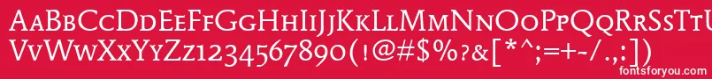 MendozaRomanScItcTtBook Font – White Fonts on Red Background