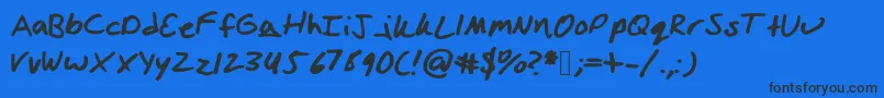 Шрифт Izzihand – чёрные шрифты на синем фоне