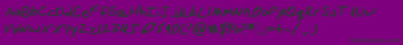 Izzihand-fontti – mustat fontit violetilla taustalla