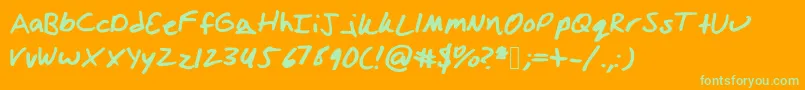 Izzihand Font – Green Fonts on Orange Background
