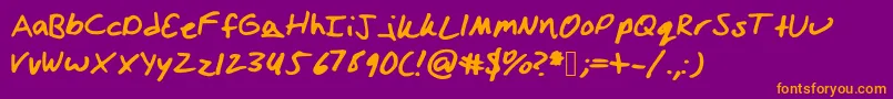 Izzihand Font – Orange Fonts on Purple Background
