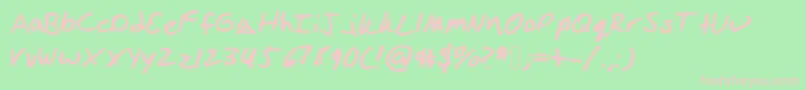 Izzihand Font – Pink Fonts on Green Background