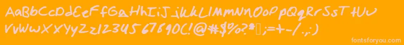 Izzihand Font – Pink Fonts on Orange Background