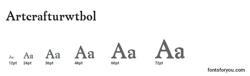 Размеры шрифта Artcrafturwtbol