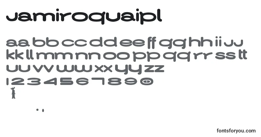 Czcionka JamiroquaiPl – alfabet, cyfry, specjalne znaki
