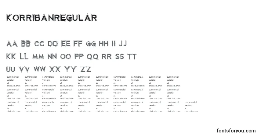 Czcionka KorribanRegular (53758) – alfabet, cyfry, specjalne znaki