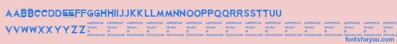 KorribanRegular Font – Blue Fonts on Pink Background