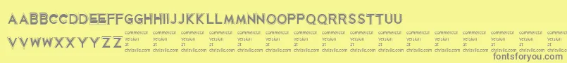 KorribanRegular-Schriftart – Graue Schriften auf gelbem Hintergrund