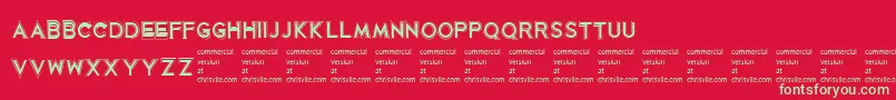 KorribanRegular Font – Green Fonts on Red Background