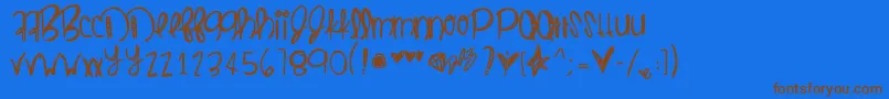 Dirtypop Font – Brown Fonts on Blue Background