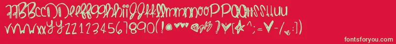 Dirtypop Font – Green Fonts on Red Background