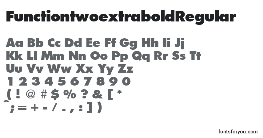 FunctiontwoextraboldRegularフォント–アルファベット、数字、特殊文字