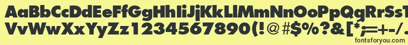 FunctiontwoextraboldRegular Font – Black Fonts on Yellow Background