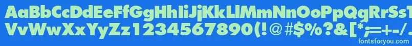 FunctiontwoextraboldRegular-Schriftart – Grüne Schriften auf blauem Hintergrund