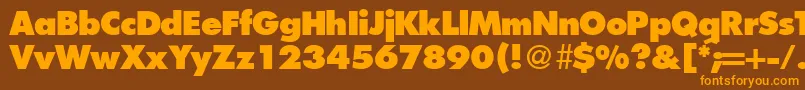 FunctiontwoextraboldRegular-Schriftart – Orangefarbene Schriften auf braunem Hintergrund