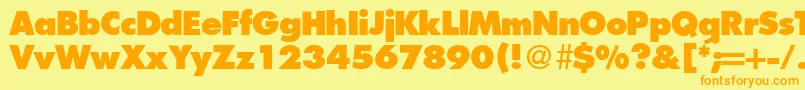 FunctiontwoextraboldRegular-Schriftart – Orangefarbene Schriften auf gelbem Hintergrund