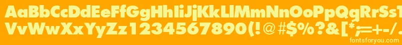 FunctiontwoextraboldRegular-Schriftart – Gelbe Schriften auf orangefarbenem Hintergrund