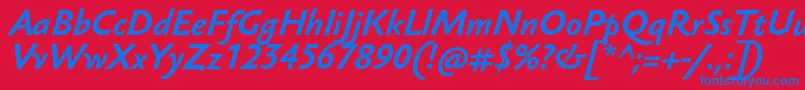 SebastianTextProBoldItalic Font – Blue Fonts on Red Background