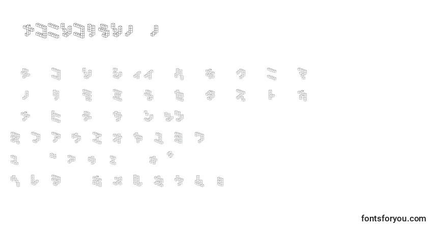 Czcionka CubicblockNk – alfabet, cyfry, specjalne znaki