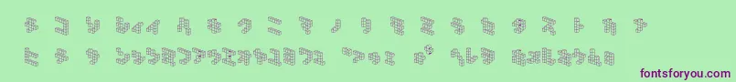 CubicblockNk Font – Purple Fonts on Green Background