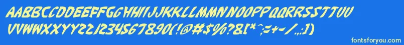 Katanfi Font – Yellow Fonts on Blue Background