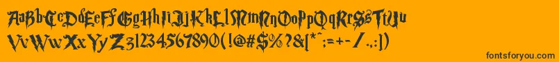Шрифт Magic School Two – чёрные шрифты на оранжевом фоне