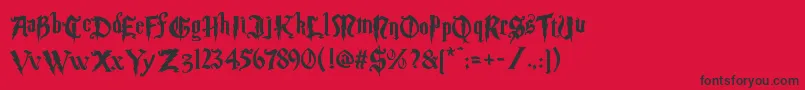 フォントMagic School Two – 赤い背景に黒い文字