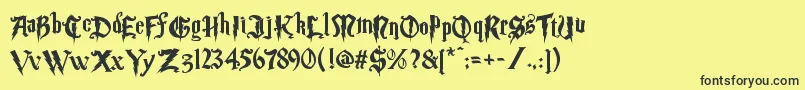 Magic School Two-fontti – mustat fontit keltaisella taustalla