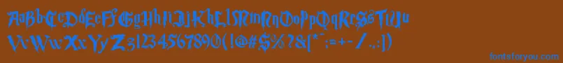Шрифт Magic School Two – синие шрифты на коричневом фоне