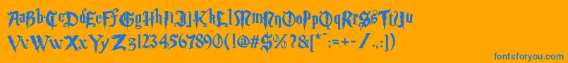 Шрифт Magic School Two – синие шрифты на оранжевом фоне