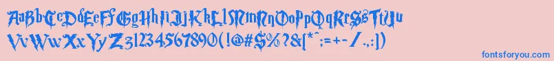 Magic School Two Font – Blue Fonts on Pink Background