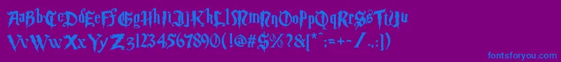 Magic School Two-fontti – siniset fontit violetilla taustalla