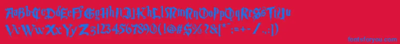 Magic School Two Font – Blue Fonts on Red Background