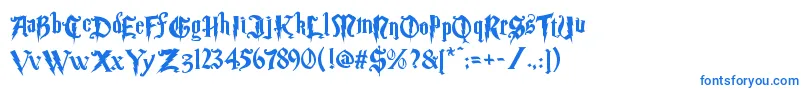 Magic School Two-fontti – siniset fontit valkoisella taustalla